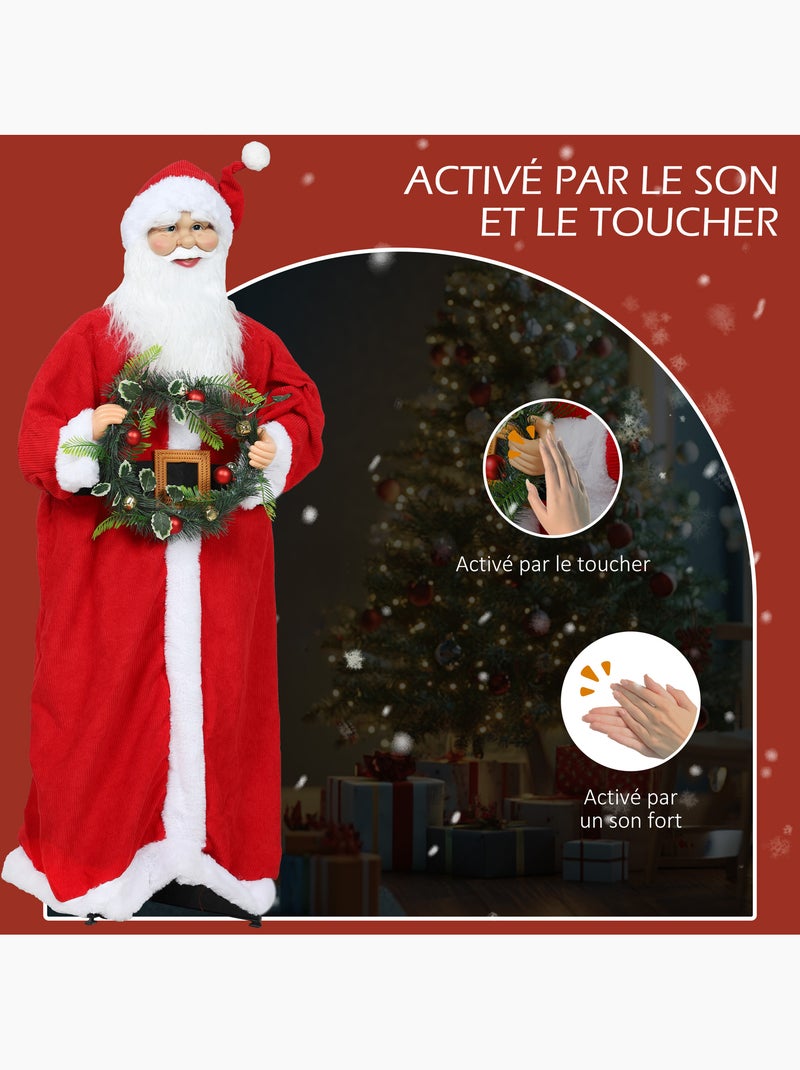 Figurine de père noël debout h.110 cm commande vocale musique Rouge - Kiabi