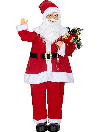 Figurine de père noël debout led h.120 cm commande vocale musique