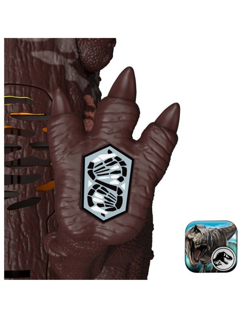 Figurine dinosaure interactive sons et lumières - jurassic world Marron - Kiabi