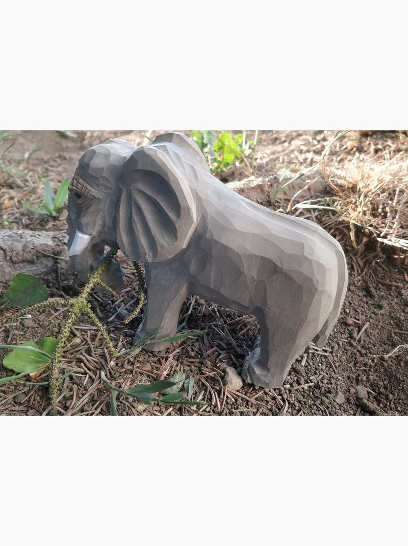 Figurine eléphant en bois Gris - Kiabi