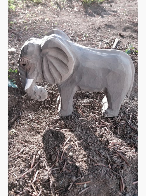 Figurine eléphant en bois - Kiabi