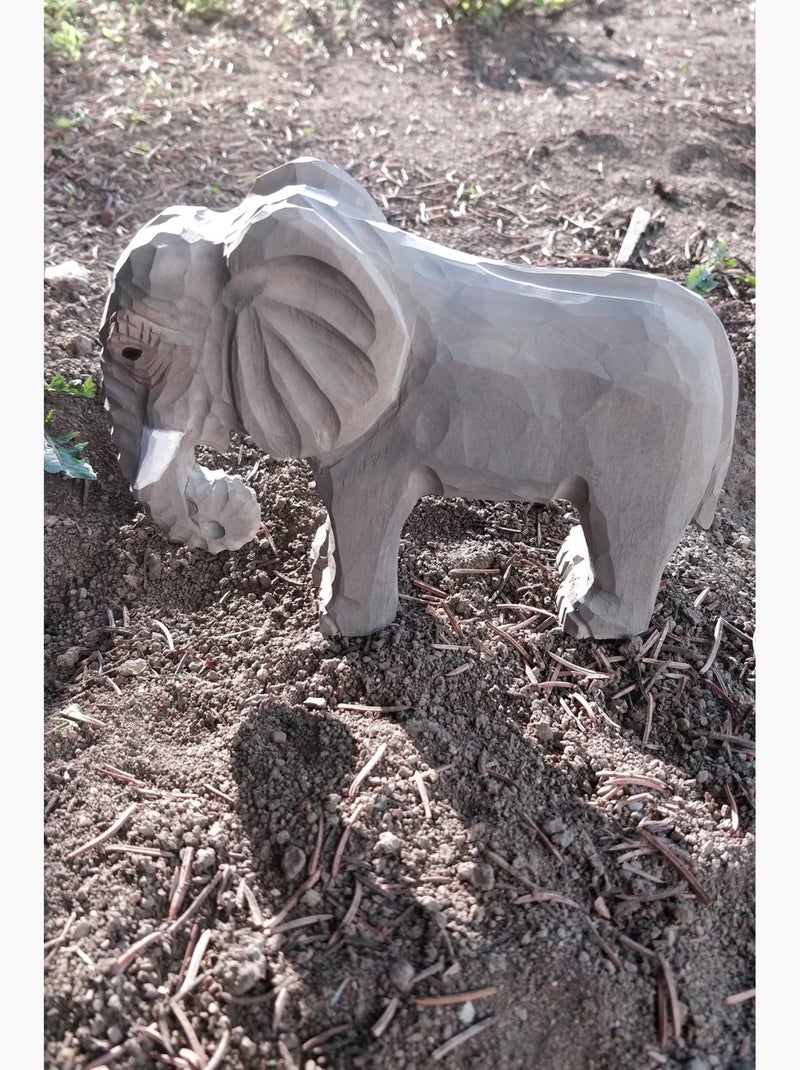 Figurine eléphant en bois Gris - Kiabi