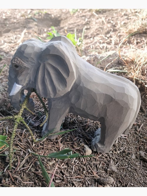 Figurine eléphant en bois - Kiabi