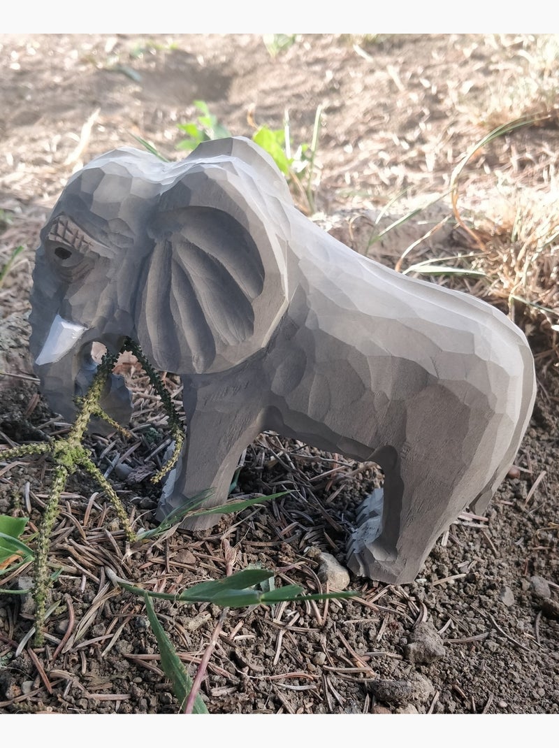 Figurine eléphant en bois Gris - Kiabi