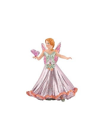 Figurine Elfe papillon rose