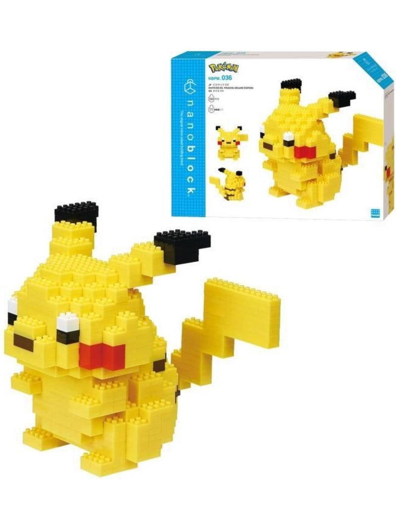 Figurine en briques Nanoblock Pikachu Deluxe - BANDAI, Pokémon Jaune - Kiabi
