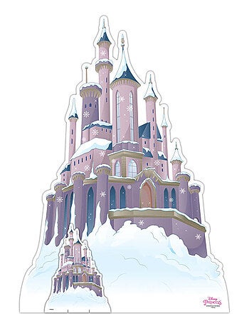 Figurine en carton - Disney Château de Princesses de Noël Hiver - Haut 133 cm