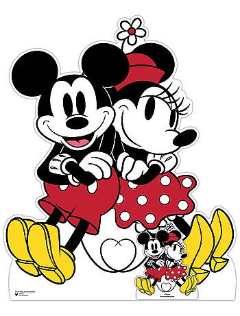 Figurine en carton - Disney Mickey et Minnie ensemble formant un joli couple - Haut 118 cm