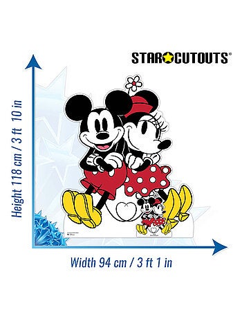Figurine en carton - Disney Mickey et Minnie ensemble formant un joli couple - Haut 118 cm
