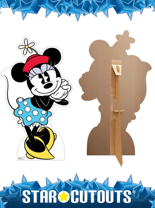 Figurine en carton - Disney Minnie Vintage et sa jupe bleue et blanche - Haut 96 cm - Kiabi