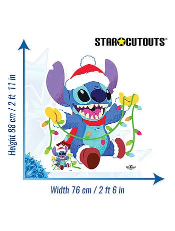 Figurine en carton - Noël - Disney Stitch - Haut 88 cm