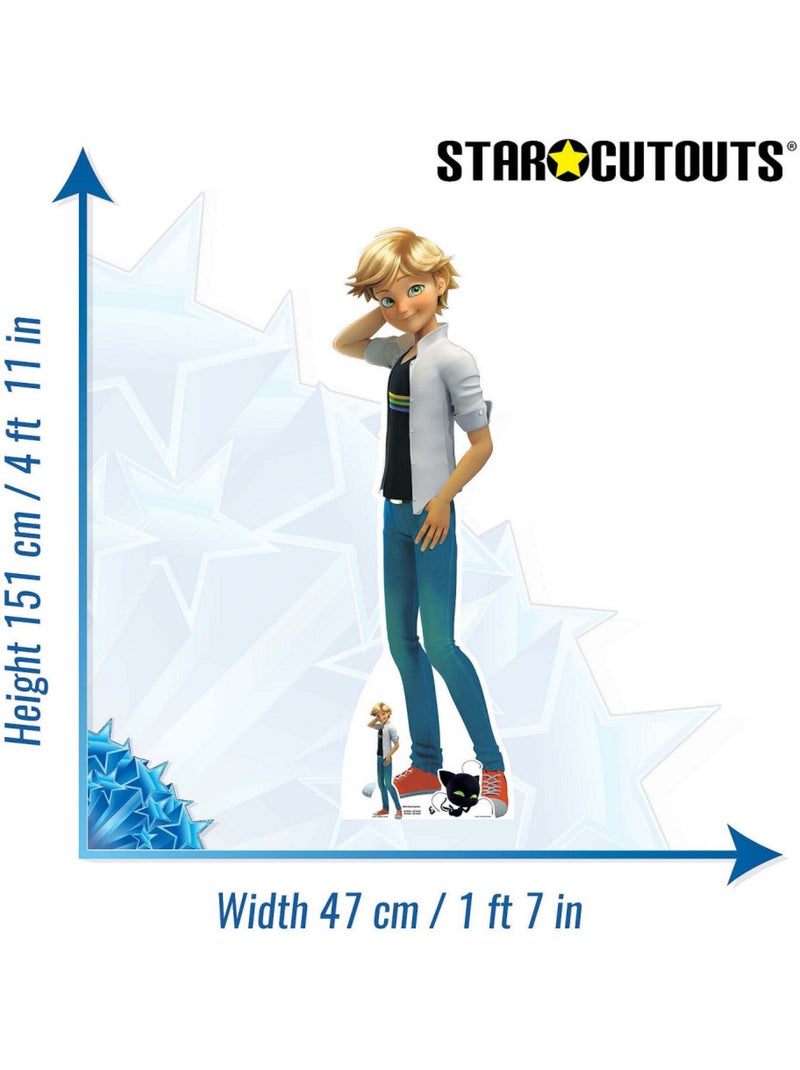 Figurine en carton Adrien Agreste - Miraculous Ladybug et Chat et une mini-figurine - H 151 cm Multicolore - Kiabi