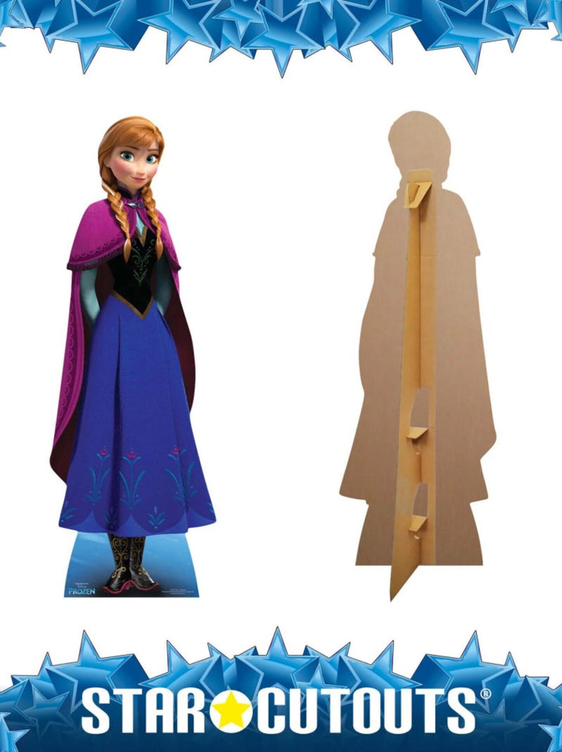 Figurine en carton Anna La Reine des Neiges Disney les mains dans les poches -Haut 155 cm Blanc Violet Gris - Kiabi