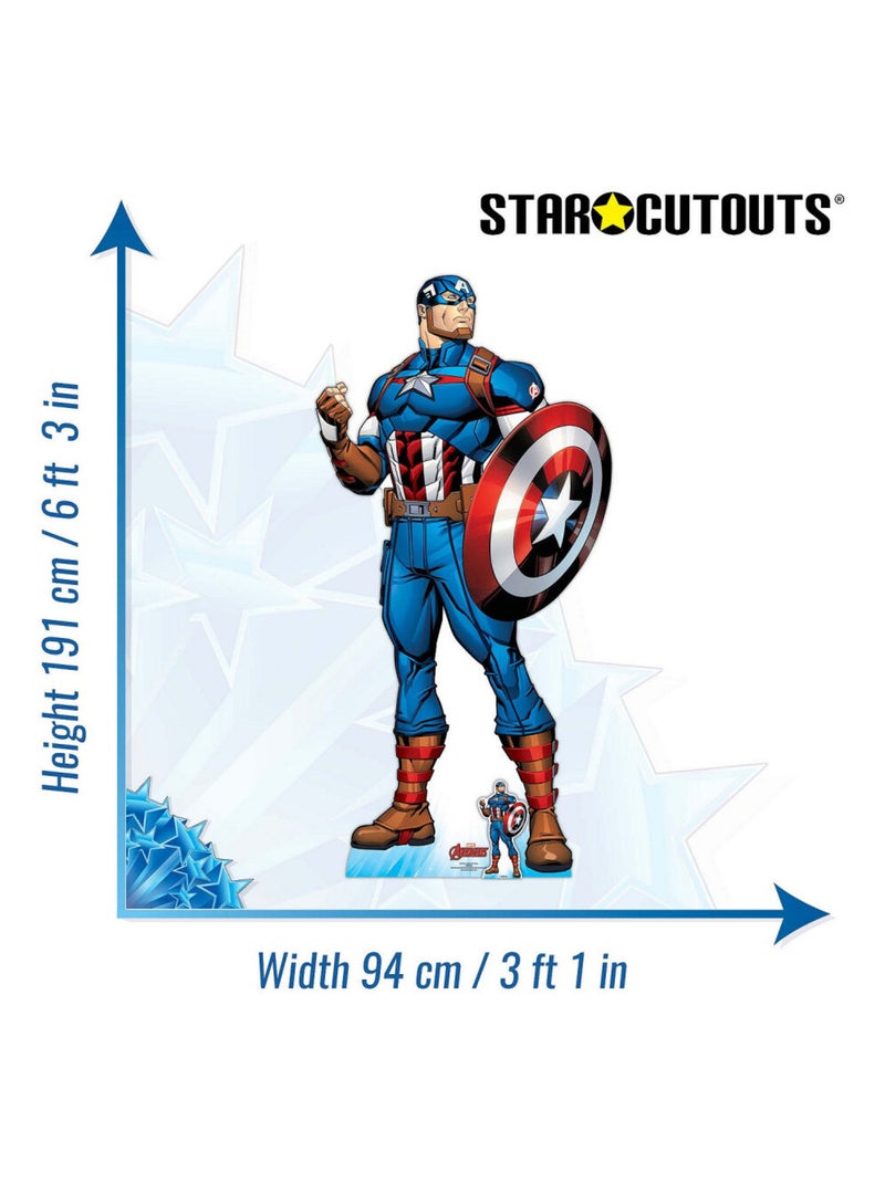 Figurine en carton Avengers Captain America Comics H 191 CM Rouge - Kiabi