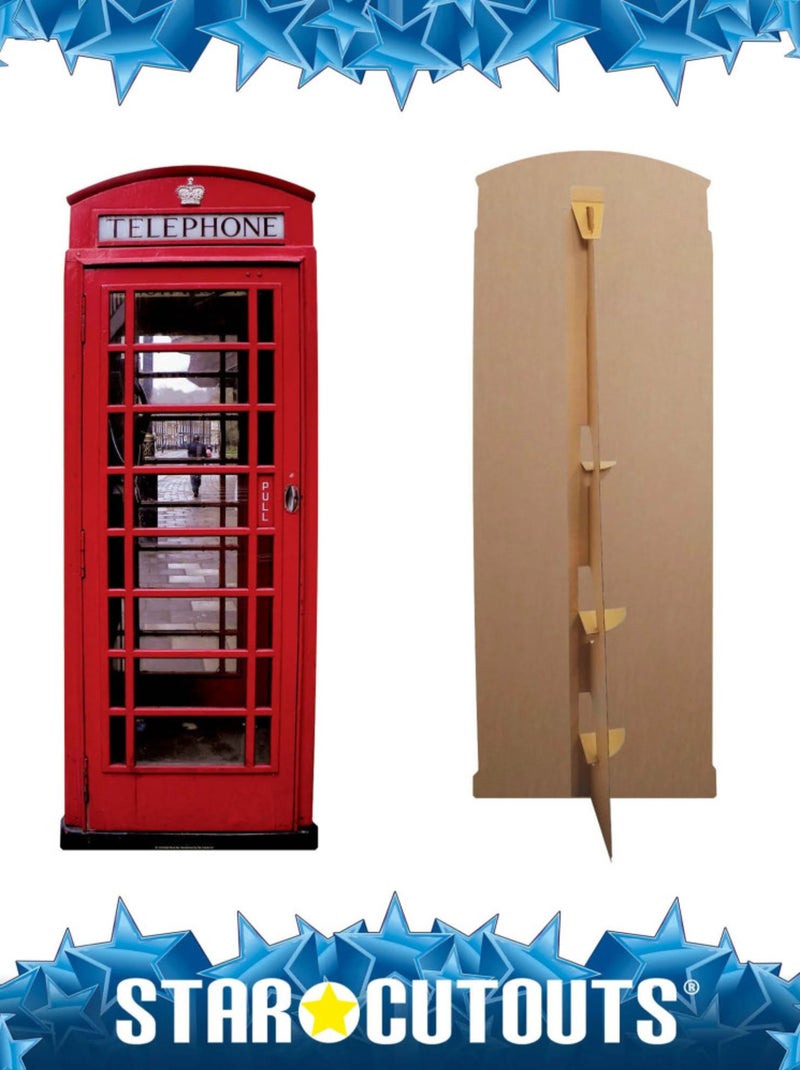 Figurine en carton Cabine téléphonique anglaise rouge Londres -Haut 191 cm Rouge - Kiabi