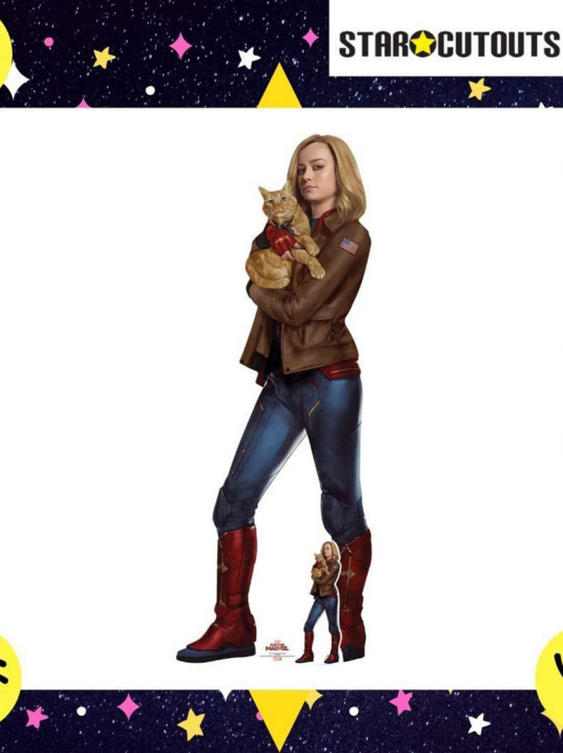 Figurine en carton Captain Marvel Brie Larson avec Goose H 174 CM Multicolore - Kiabi