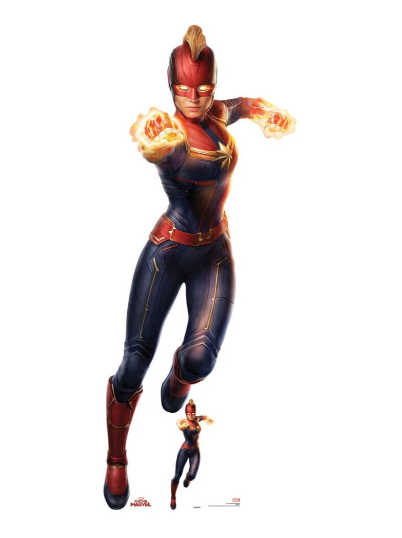 Figurine en carton Captain Marvel Brie Larson H 89 CM Multicolore - Kiabi