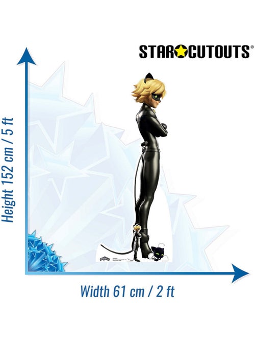 Figurine en carton chat noir - miraculous ladybug et chat et une mini-figurine- h 152 cm - Kiabi Figurine en carton chat noir - miraculous ladybug et chat et une mini-figurine- h 152 cm - Kiabi