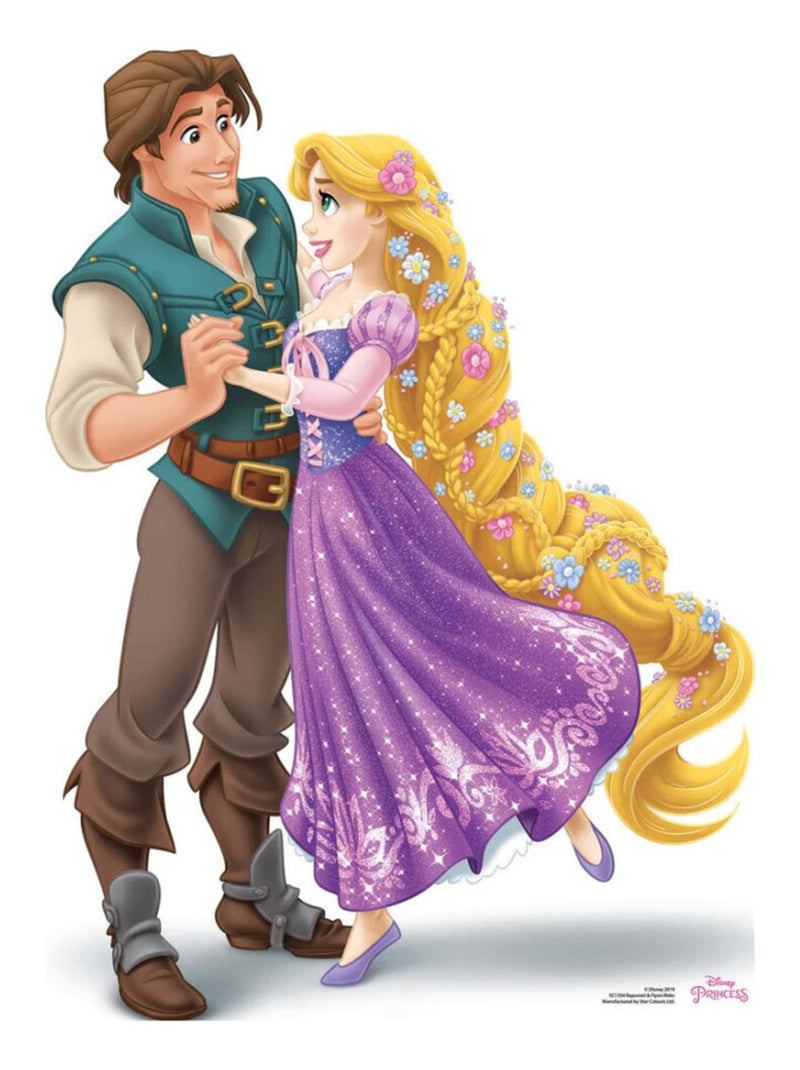 Figurine en carton Disney - Raiponce et Flynn Rider Hauteur 83 cm Blanc Violet Gris - Kiabi