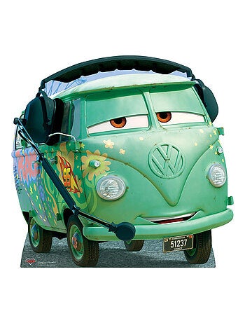 Figurine en carton Disney Cars Fillmore minibus Volkswagen Combi 1960 - H 110 CM