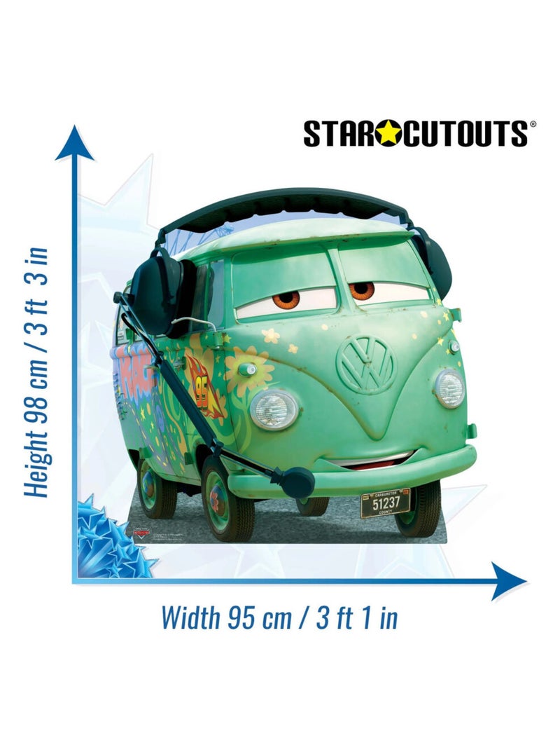 Figurine en carton Disney Cars Fillmore minibus Volkswagen Combi 1960 - H 110 CM Vert - Kiabi