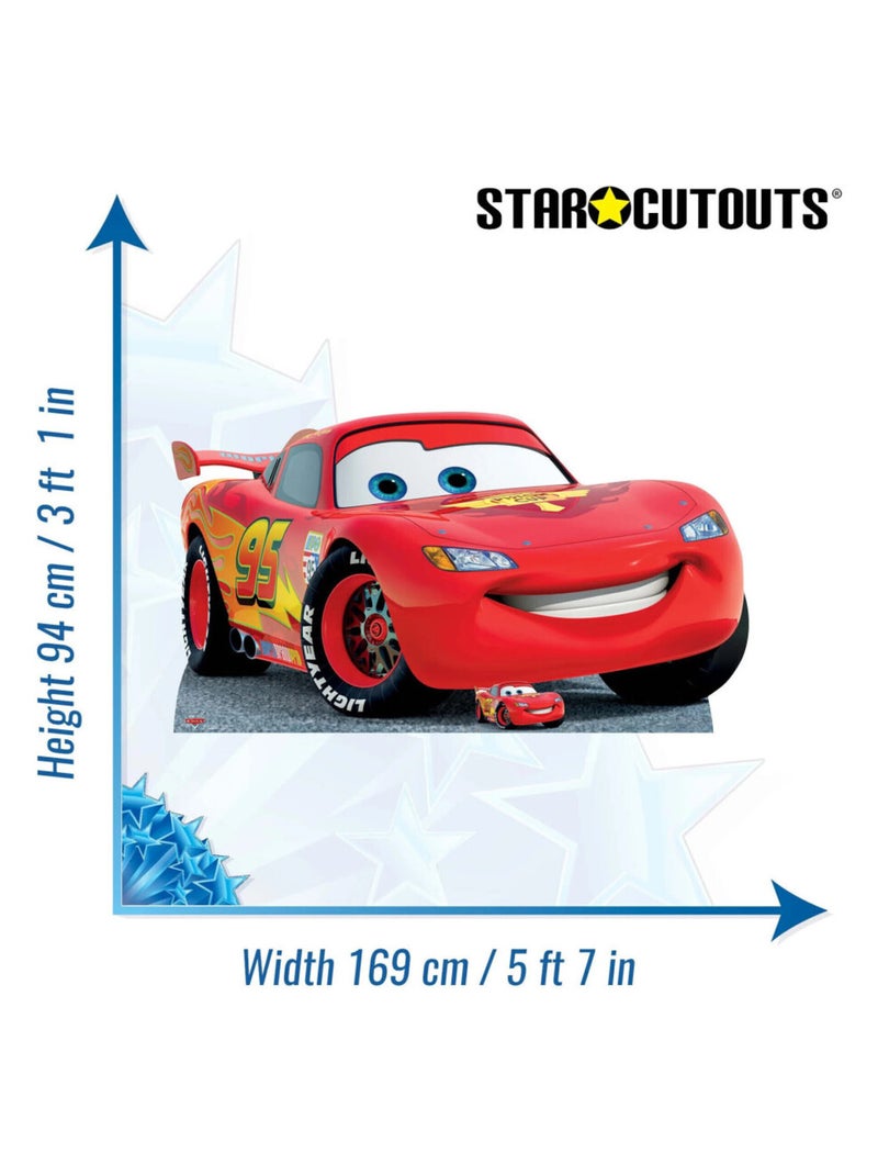 Figurine en carton Disney Cars Flash McQueen qui sourit - Haut 86 cm Rouge - Kiabi