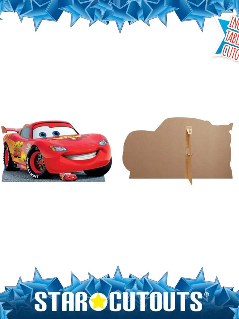Figurine en carton Disney Cars Flash McQueen qui sourit - Haut 86 cm Rouge - Kiabi