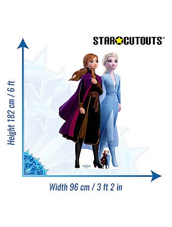 Figurine en carton Disney La Reine des Neiges 2 Anna et Elsa ensemble Hauteur 182 cm