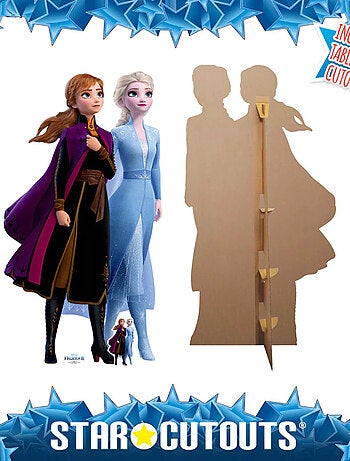 Figurine en carton Disney La Reine des Neiges 2 Anna et Elsa ensemble Hauteur 182 cm