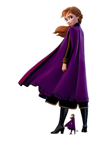 Figurine en carton Disney La Reine des Neiges 2 Anna manteau pourpre -Haut 169 cm