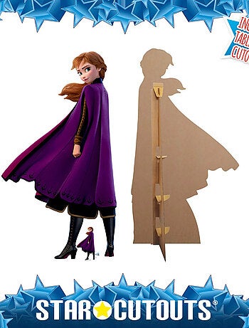 Figurine en carton Disney La Reine des Neiges 2 Anna manteau pourpre -Haut 169 cm