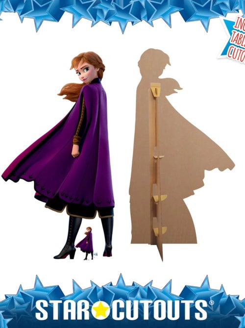Figurine en carton Disney La Reine des Neiges 2 Anna manteau pourpre -Haut 169 cm - Kiabi