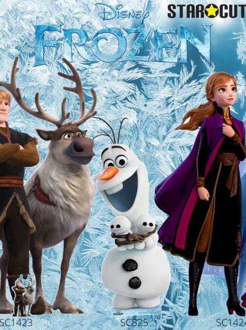 Figurine en carton Disney La Reine des Neiges 2 Anna manteau pourpre -Haut 169 cm - Kiabi