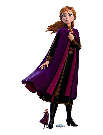 Figurine en carton Disney La Reine des Neiges 2 Anna manteau pourpre Hauteur 168 cm