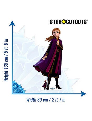 Figurine en carton Disney La Reine des Neiges 2 Anna manteau pourpre Hauteur 168 cm