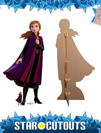 Figurine en carton Disney La Reine des Neiges 2 Anna manteau pourpre Hauteur 168 cm