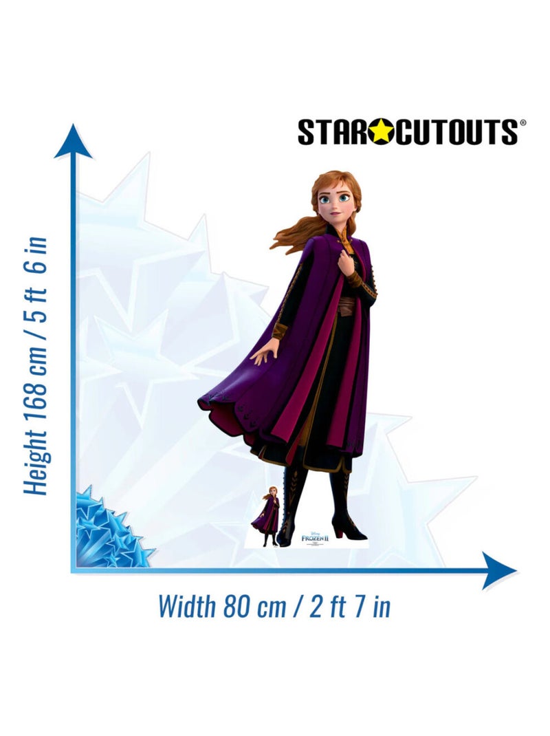 Figurine en carton Disney La Reine des Neiges 2 Anna manteau pourpre Hauteur 168 cm Blanc Violet Gris - Kiabi
