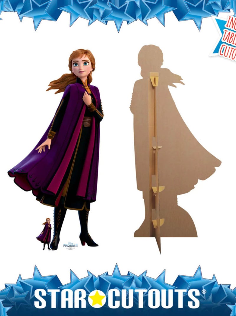 Figurine en carton Disney La Reine des Neiges 2 Anna manteau pourpre Hauteur 168 cm Blanc Violet Gris - Kiabi