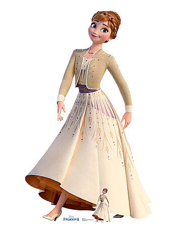 Figurine en carton Disney La Reine des Neiges 2 Anna robe crème Hauteur 164 cm