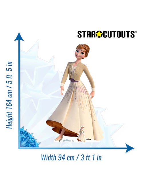 Figurine en carton Disney La Reine des Neiges 2 Anna robe crème Hauteur 164 cm - Kiabi