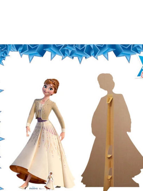 Figurine en carton Disney La Reine des Neiges 2 Anna robe crème Hauteur 164 cm - Kiabi