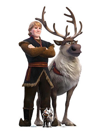 Figurine en carton Disney La Reine des Neiges 2 Kristoff et Sven ensemble Hauteur 195 cm