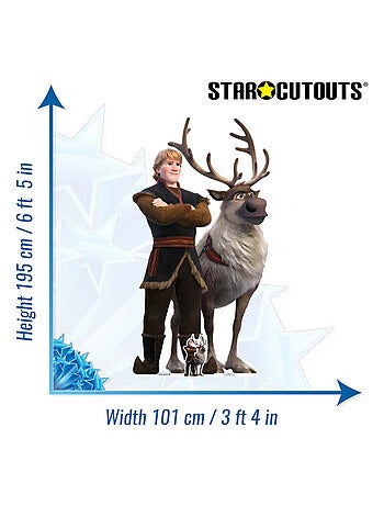 Figurine en carton Disney La Reine des Neiges 2 Kristoff et Sven ensemble Hauteur 195 cm