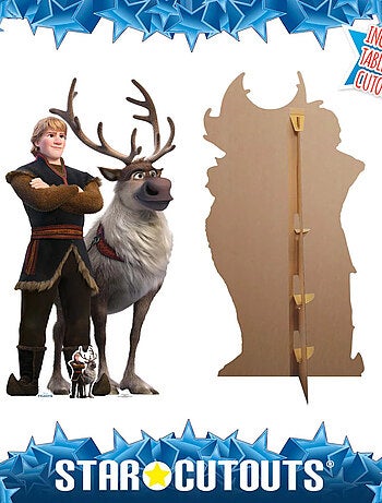 Figurine en carton Disney La Reine des Neiges 2 Kristoff et Sven ensemble Hauteur 195 cm