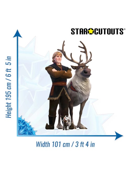 Figurine en carton Disney La Reine des Neiges 2 Kristoff et Sven ensemble Hauteur 195 cm - Kiabi