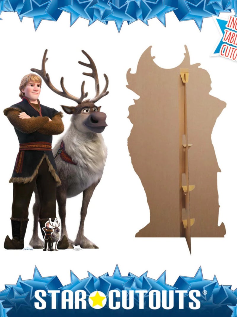 Figurine en carton Disney La Reine des Neiges 2 Kristoff et Sven ensemble Hauteur 195 cm Gris - Kiabi