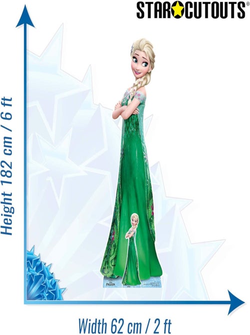 Figurine en carton Disney La Reine des Neiges : Une fête givrée Elsa Hauteur 155 CM - Kiabi