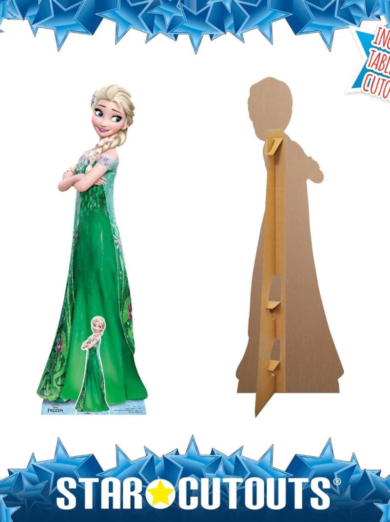 Figurine en carton Disney La Reine des Neiges : Une fête givrée Elsa Hauteur 155 CM Vert - Kiabi