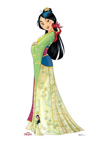 Figurine en carton Disney Mulan et Mushu Hauteur 177 cm