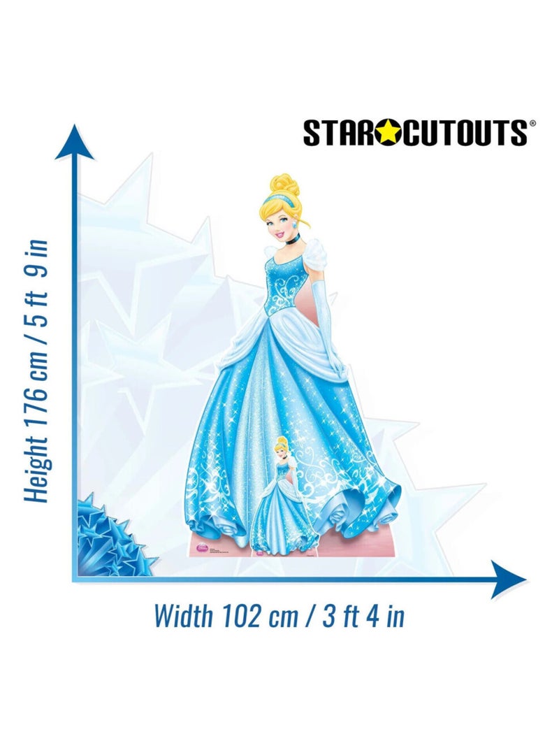 Figurine en carton  Disney Princesse Cendrillon H 176 CM Bleu - Kiabi